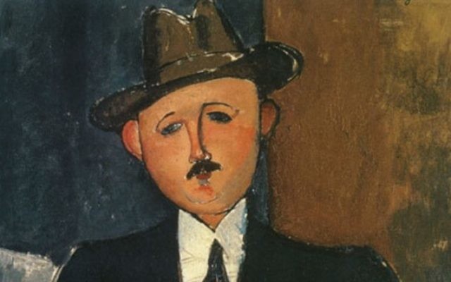 "L'homme assis appuyé sur une canne" d'Amedeo Modigliani, 1918 "L'homme assis appuyé sur une canne" d'Amedeo Modigliani, 1918