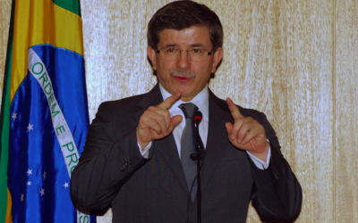 Ahmet Davutoglu, premier ministre de la Turquie, au Brésil (Crédit : Agencia Brasil/Renato Araújo/ABr)