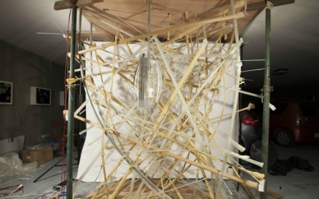 "Life Object", le nid sculpté conçu par une équipe de scientifiques et architectes israéliens pour la Biennale internationale d'architecture de Venise, en mai 2016. (Crédit : équipe Life Object)