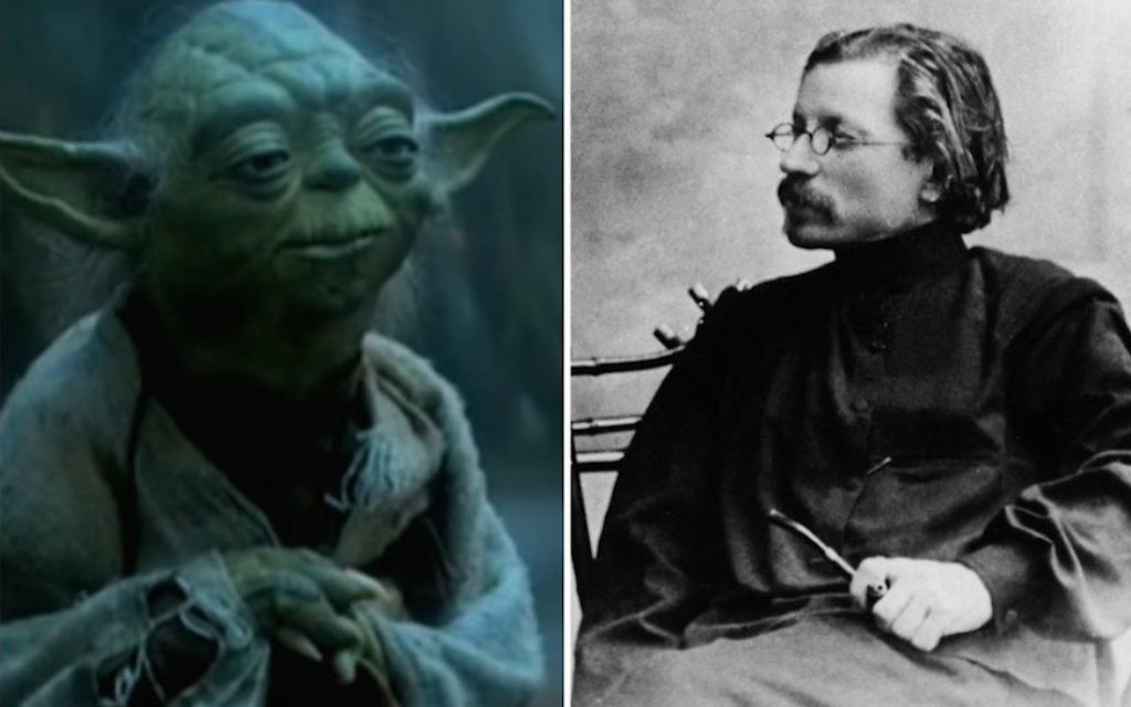 La grammaire inhabituelle de Yoda, le maître Jedi de "Star Wars", est utilisée par un généticien pour expliquer sa théorie sur les origines du yiddish, dont l'un des plus grands écrivains est Shalom Aleichem. (Crédit : capture d'écran YouTube/Ullstein Bild via Getty Images) La grammaire inhabituelle de Yoda, le maître Jedi de "Star Wars", est utilisée par un généticien pour expliquer sa théorie sur les origines du yiddish, dont l'un des plus grands écrivains est Shalom Aleichem. (Crédit : capture d'écran YouTube/Ullstein Bild via Getty Images)