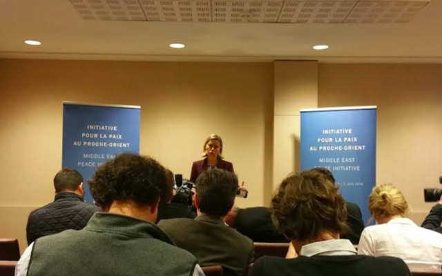 Federica Mogherini à Paris, le 3 juin 2016 (Crédit : Suha Halifa/Times of Israel) Federica Mogherini à Paris, le 3 juin 2016 (Crédit : Suha Halifa/Times of Israel)