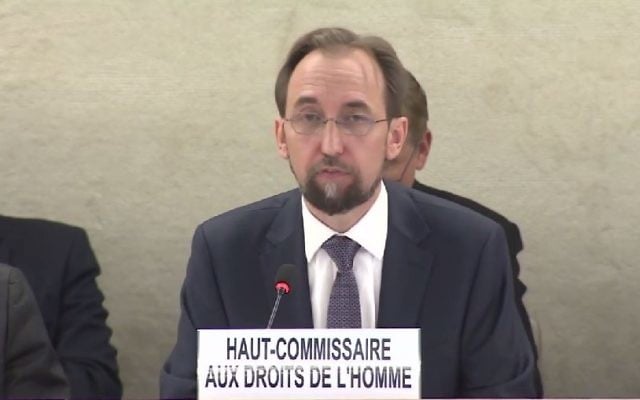 Zeid Ra'ad Hussein, Haut-Commissaire aux droits de l'homme aux Nations unies (Crédits : capture d'écran YouTube / Nizar Abboud)
