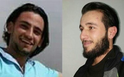 Khalid Muhamra (à gauche) et Muhammad Muhamra (à droite), les deux cousins palestiniens de Yatta, un village de Cisjordanie, qui ont mené l'attentat terroriste du marché Sarona de Tel Aviv et tué 4 personnes, le 8 juin 2016. (Crédit : autorisation)