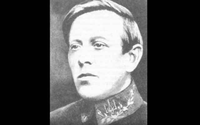 Symon Petliura, homme d'état des années 1920 accusé du meurtre de 50 000 compatriotes juifs. (Crédit : capture d'écran YouTube) Symon Petliura, homme d'état des années 1920 accusé du meurtre de 50 000 compatriotes juifs. (Crédit : capture d'écran YouTube)