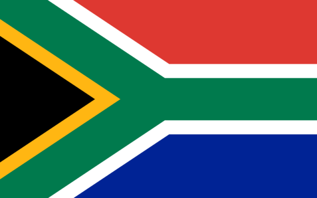Drapeau de l'Afrique du Sud (Crédit : Wikimedia Commons) Drapeau de l'Afrique du Sud (Crédit : Wikimedia Commons)
