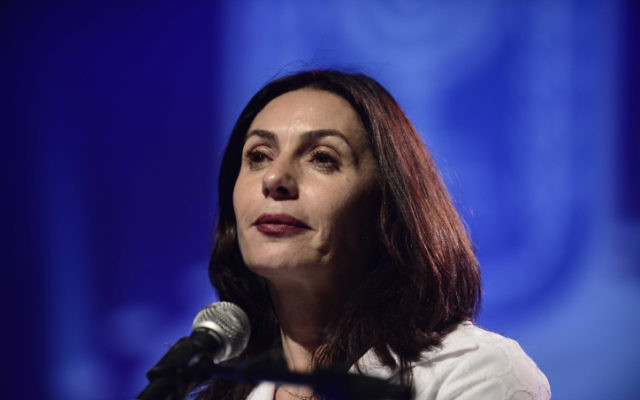 La ministre de la Culture et des Sports, Miri Regev, le 17 février 2016 (Crédit : Tomer Neuberg / Flash90)