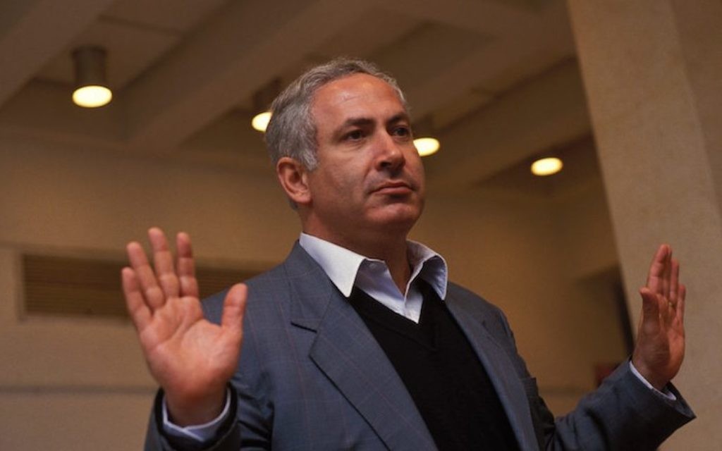 Benjamin Netanyahu à Katzrin, en Israël, le 21 mars 1993 (Crédit : Esaias Baitel / Gamma-Rapho via Getty Images)