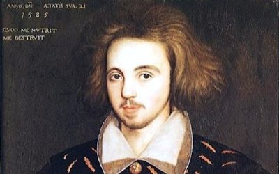 Un portrait d'un jeune homme de 21 ans qui serait celui de Christopher Marlowe (Crédit : Domaine public)
