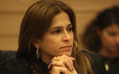 Meirav Ben-Ari a une session parlementaire à la Knesset (Crédit : Porte parole de la Knesset)