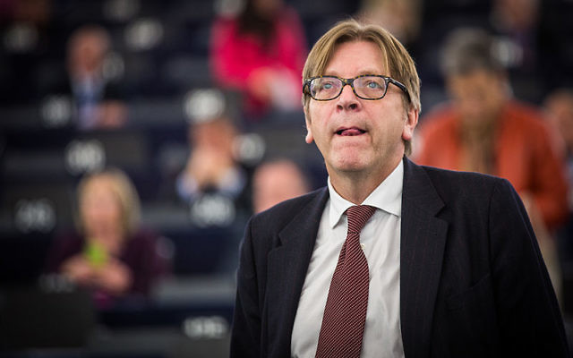 Guy Verhofstadt au Parlement européen à Strasbourg, le 26 novembre 2014 (Crédit : Claude Truong-Ngoc / Wikimedia Commons - cc-by-sa-3.0 Guy Verhofstadt au Parlement européen à Strasbourg, le 26 novembre 2014 (Crédit : Claude Truong-Ngoc / Wikimedia Commons - cc-by-sa-3.0