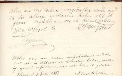 Le serment d'Hippocrate signé par Freud en date du 30 avril 1833, qui sera mise aux enchères le 26 janvier 2017  (Crédit : Nate D. Sanders Auctions)