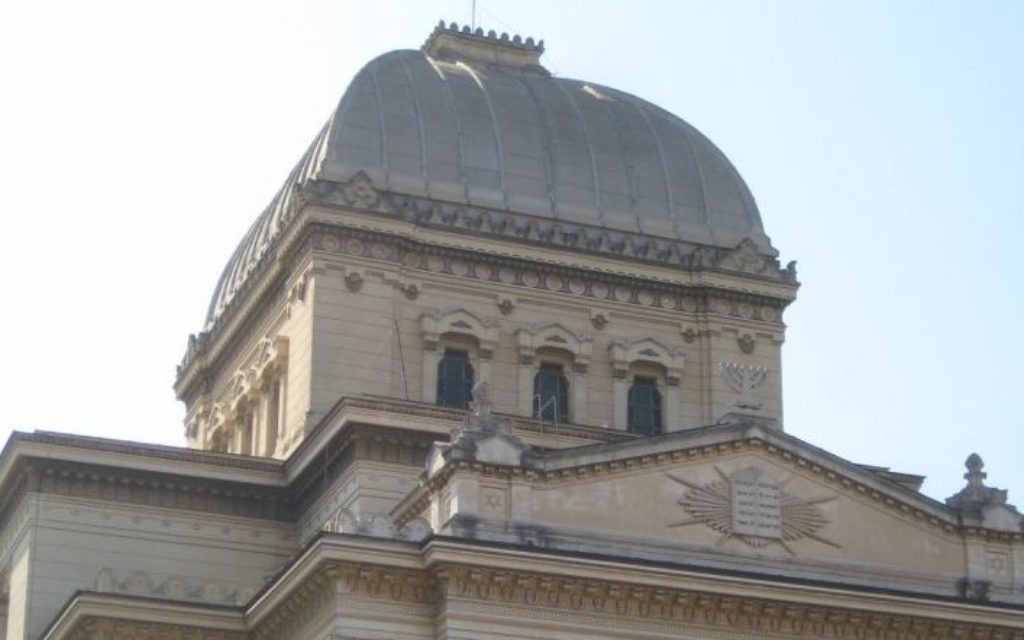 La Grande synagogue de Rome (Crédit : Ilan Ben Zion/Times of Israel staff)