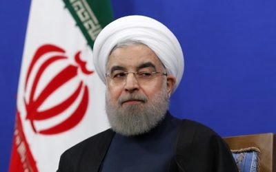 Hassan Rouhani, président iranien, pendant une conférence de presse à Téhéran, le 17 janvier 2017. (Crédit : Atta Kenare/AFP) Hassan Rouhani, président iranien, pendant une conférence de presse à Téhéran, le 17 janvier 2017. (Crédit : Atta Kenare/AFP)