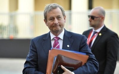 Le Premier ministre irlandais Enda Kenny à Malte pour un sommet européen, le 3 février 2017. (Crédit : Andreas Solaro/AFP)