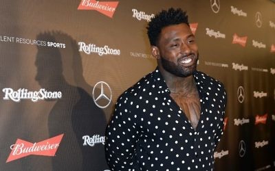 Delanie Walker, joueur de football américain, à Houston, Texas, le 4 février 2017. (Crédit : Gustavo Caballero/Getty Images pour Rolling Stone/AFP)