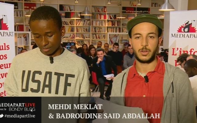 Mehdi Meklat et Badroudine Said Abdallah, lors d'une chronique sur Médiapart. (Crédit: capture d'écran YouTube/Médiapart)