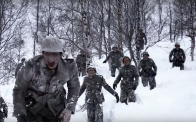 Les zombies nazis du film "Dead Snow", réalisé en 2009 (Crédit : Capture d'écran YouTube) Les zombies nazis du film "Dead Snow", réalisé en 2009 (Crédit : Capture d'écran YouTube)
