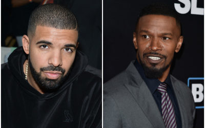 Drake, à gauche, et Jamie Foxx. (Crédit : JTA)