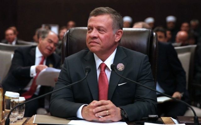 Le roi Abdallah II de Jordanie (Crédit : Khalil Mazraawi/AFP) Le roi Abdallah II de Jordanie (Crédit : Khalil Mazraawi/AFP)