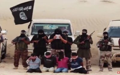 Le groupe terroriste Péninsule du Sinaï, affilié de l'Etat islamique, détient des chrétiens coptes égyptiens en otage. Illustration.(Crédit : capture d'écran YouTube)