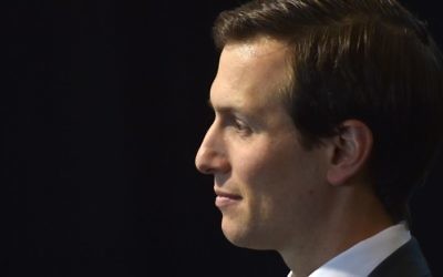 Jared Kushner, conseiller du président américain Donald Trump, dans le Michigan, le 15 mars 2017. (Crédit : Nicholas Kamm/AFP)