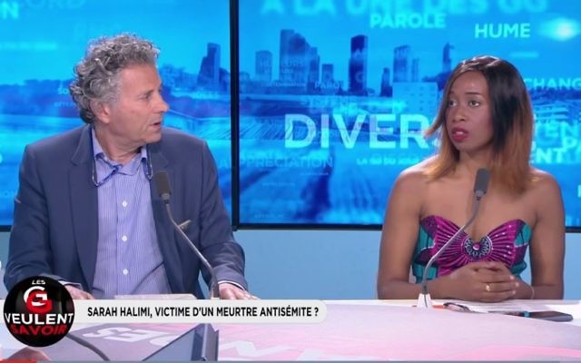 Joelle Dago-Serry (d), chroniqueuse dans les Grandes Gueules sur RMC, travaille chez un bailleur immobilier et constate les problème inter-communautaires. A ses côtés, Gilles-William Goldnadel, un des avocats de la famille Halimi (Crédit: capture d'écran RMC)