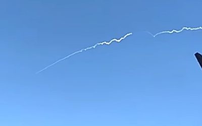 Un système de propulsion de fusée testé par Israël le 29 mai 2017. (Crédit : capture d'écran YouTube)