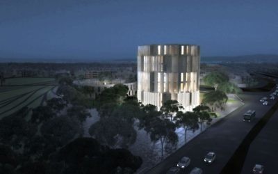 La maquette du futur musée de la Shoah à Thessalonique. (Crédit : Communauté juive de Thessalonique) La maquette du futur musée de la Shoah à Thessalonique. (Crédit : Communauté juive de Thessalonique)