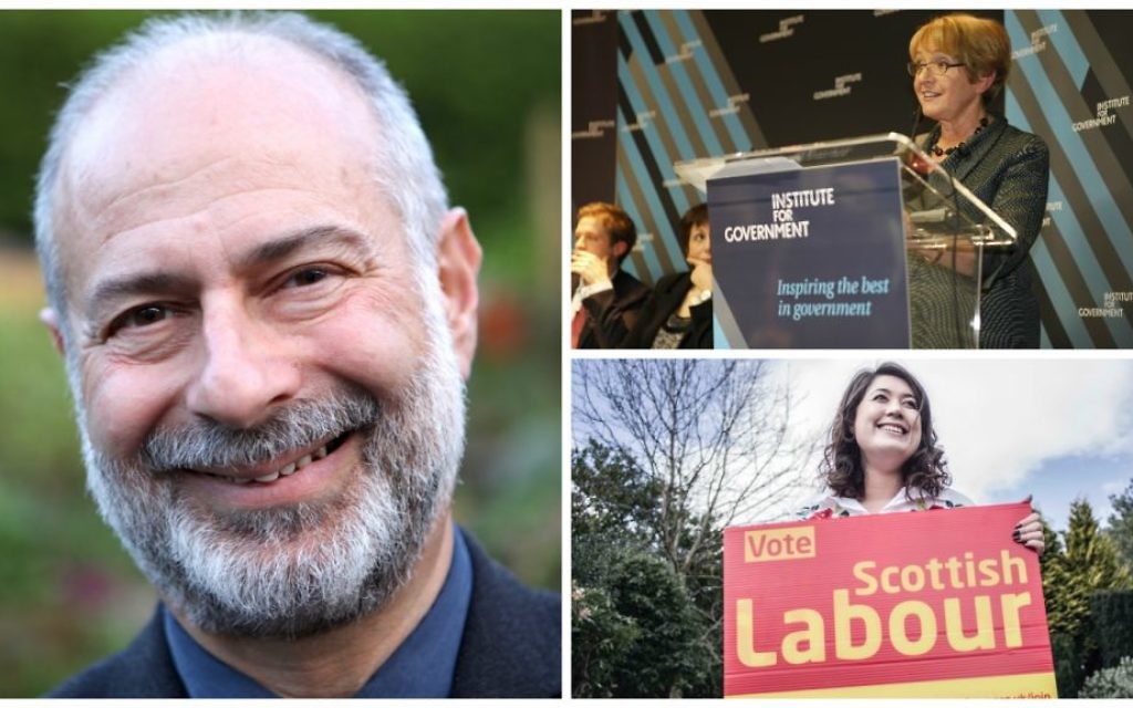 Dans le sens des aiguilles d'une montre : Fabian Hamilton, Margaret Hodge et Rhea Wolfson. (Crédits : autorisation ; Flickr/The Institute for Government ; autorisation)