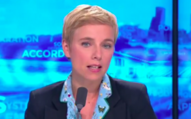 Clémentine Autain, élue en Seine-Saint-Denis pour La France Insoumise, le 13 juillet 2017. (Crédit : capture d'écran YouTube) Clémentine Autain, élue en Seine-Saint-Denis pour La France Insoumise, le 13 juillet 2017. (Crédit : capture d'écran YouTube)