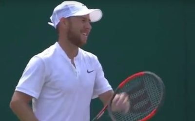 Dudi Sela à Wimbledon, le 6 juillet 2017 (Crédit : capture d'écran Sky News)