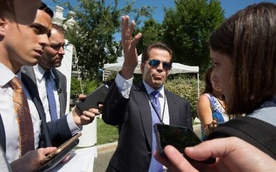 Anthony Scaramucci, alors directeur de la communication de la Maison Blanche, à Washington, D.C., le 25 juillet 2017. (Crédit : Tasos Katopodis/AFP)