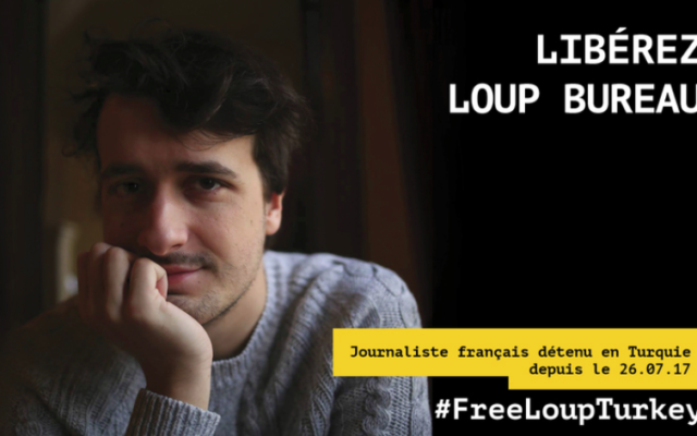 Loup Bureau, journaliste français détenu en Turquie depuis le 26 juillet 2017. (Crédit : capture d’écran Change.org) Loup Bureau, journaliste français détenu en Turquie depuis le 26 juillet 2017. (Crédit : capture d’écran Change.org)