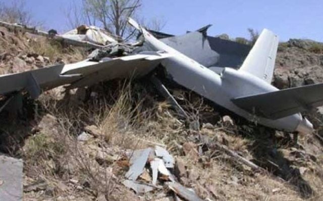 Un drone Harop fabriqué en Israël, qui aurait été utilisé par l'Azerbaïdjan pour faire exploser un bus dans la région de Nagorno-Karabakh, en avril 2016. (Crédit : Facebook)