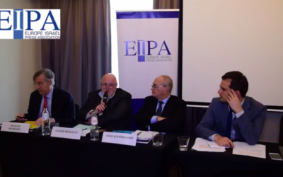 De gauche à droite François Heisbourg, Claude Moniquet, Yossi Kuperwasser et David Khlafa lors d'une rencontre avec la presse organisée par l'EIPA en juillet 2017 (Crédit: capture d'écran)