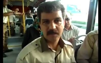 Reza Shahabi, syndicaliste iranien emprisonné et en grève de la faim depuis début août 2017. (Crédit : capture d'écran YouTube)
