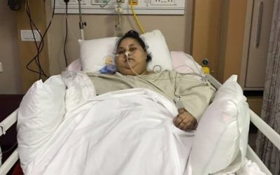 Eman Ahmed Abd El Aty à l'hôpital Saifee de Bombay, en Inde. (Crédit : hôpital Saifee)