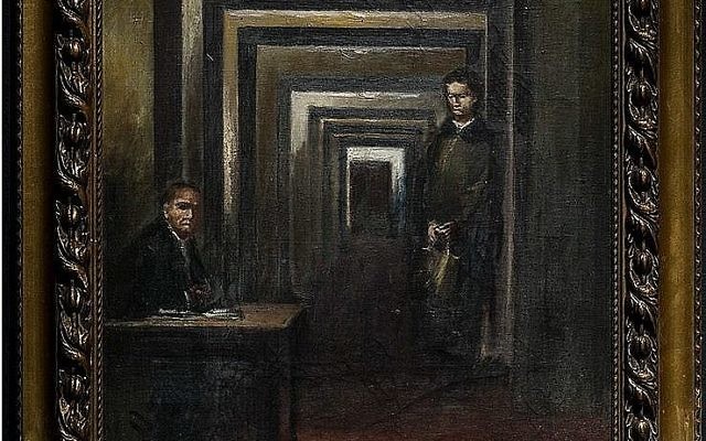 Une peinture sans titre d'Adolf Hitler exposée dans le musée italien de Salo, octobre 2017 (Crédit : Museo Del Follia)