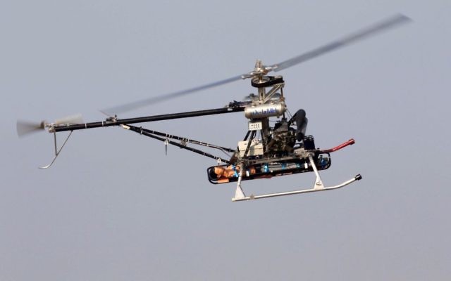L'Air Happer, des Israel Aerospace Industries' (IAI), un drone qui permet l'évacuation de soldats blessés. (Crédit : autorisation) L'Air Happer, des Israel Aerospace Industries' (IAI), un drone qui permet l'évacuation de soldats blessés. (Crédit : autorisation)
