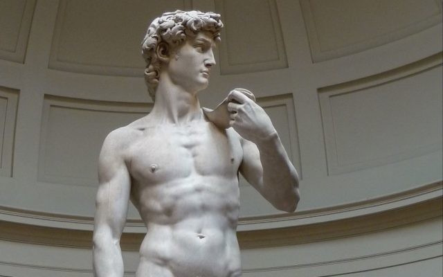 Le David de Michel-Ange à la Galerie de l'Académie de Florence. (Crédit : Jörg Bittner Unna/CC BY/WikiCommons) Le David de Michel-Ange à la Galerie de l'Académie de Florence. (Crédit : Jörg Bittner Unna/CC BY/WikiCommons)