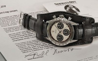 La Rolex Dayton de Paul Newman, vendue aux enchère pour 17,8 millions de dollars. (Crédit : Phillips)