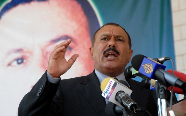 L'ex président du Yemen, Ali Abdullah Saleh,
 en novembre 2007. (Crédit:KHALED FAZAA/AFP)