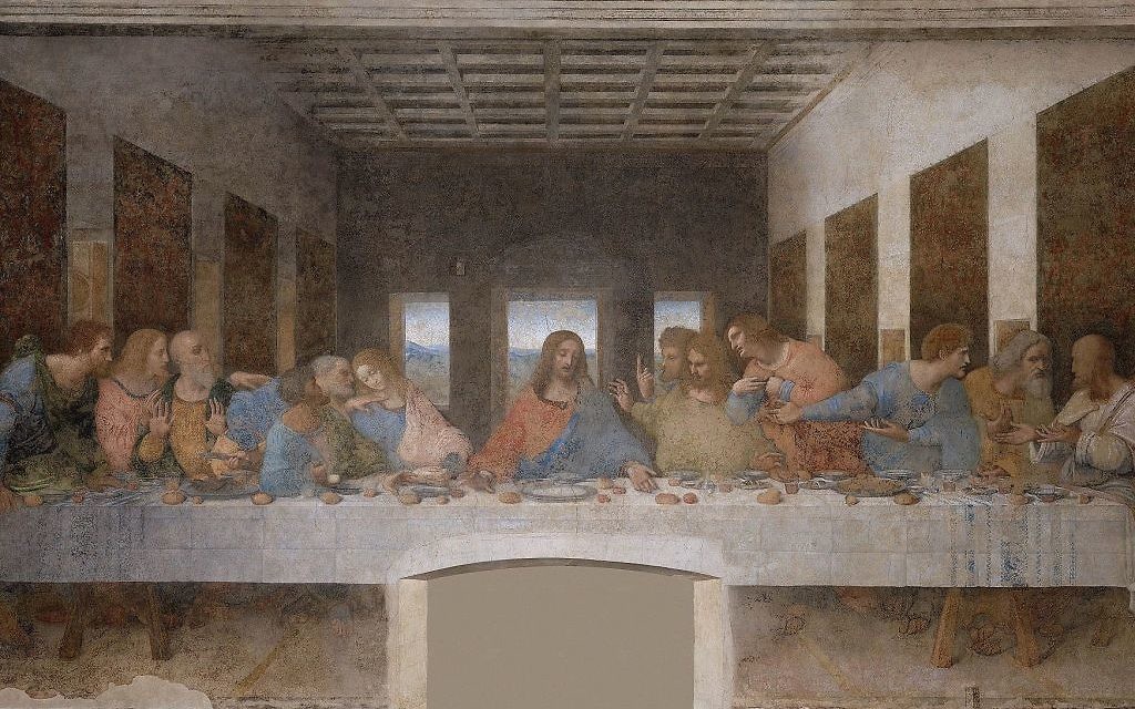 La Cène, Léonard de Vinci, 1494 (Crédit : domaine public, via Wikipedia) La Cène, Léonard de Vinci, 1494 (Crédit : domaine public, via Wikipedia)