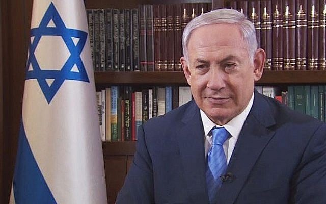 Benjamin Netanyahu interviewé sur CNN (Crédit : capture d'écran YouTube)