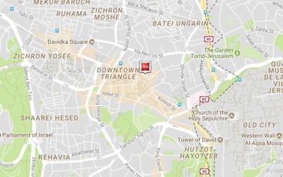 Emplacement du nouvel Ibis Red à Jérusalem, rejoint dans quelques mois à Jérusalem par un deuxième hôtel de la même chaîne (Crédit: capture d'écran Accor Hotels)