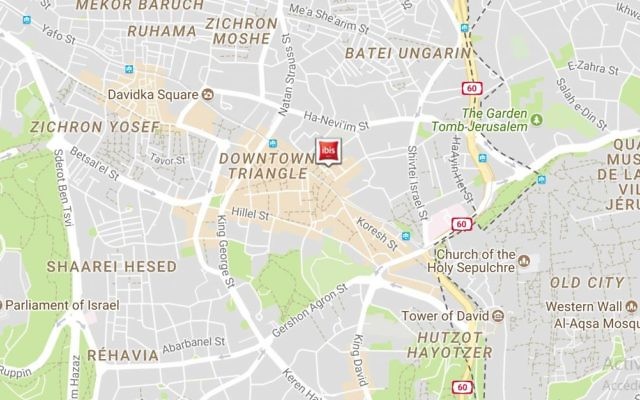 Emplacement du nouvel Ibis Red à Jérusalem, rejoint dans quelques mois à Jérusalem par un deuxième hôtel de la même chaîne (Crédit: capture d'écran Accor Hotels) Emplacement du nouvel Ibis Red à Jérusalem, rejoint dans quelques mois à Jérusalem par un deuxième hôtel de la même chaîne (Crédit: capture d'écran Accor Hotels)