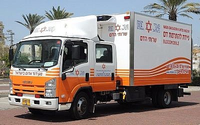 Une unité mobile de don du sang. (Crédit : Magen David Adom)
