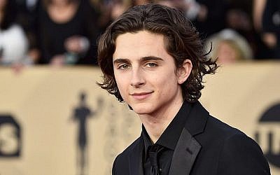 Timothee Chalamet, nominé dans la catégorie du meilleur acteur cette année pour "Call Me By Your Name," photographié lors des Screen Actors Guild Awards à Los Angeles, le 21 janvier 2018 (Crédit : Frazer Harrison/Getty Images via JTA)