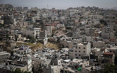 Vue du quartier arabe de Silwan, à Jérusalem-Est, le 27 mai 2015. (Crédit : Nati Shohat / Flash90)