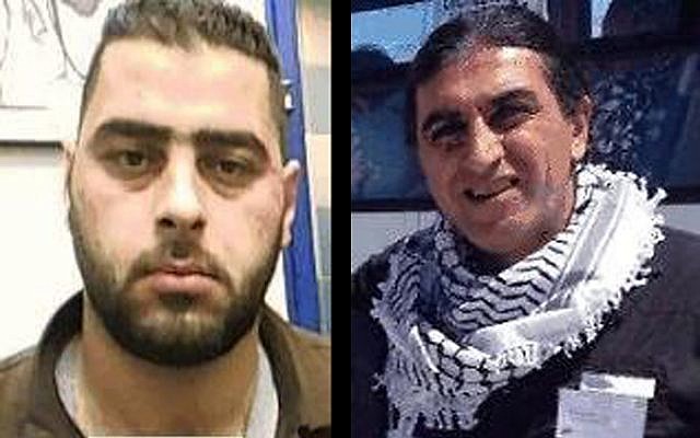 Muhammad Maharma, à gauche, un Palestinien accusé d'espionnage en faveur de l'Iran et d'avoir programmé des attentats terroristes contre Israël et d Backer Maharma, un Palestinien vivant en Afrique du sud, accusé d'avoir mis en contact Muhammad avec l' Iran. (Crédit : Shin Bet)
